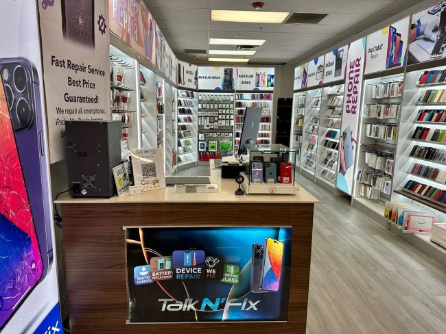 Retail counter with customer service point-of-sale display